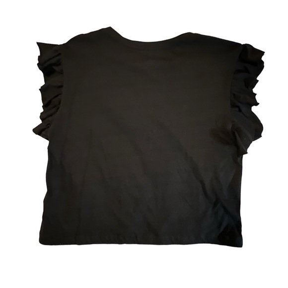NEW For the Republic Flutter Sleeve Crew Neck Top S Boxy Oversized Black - Picture 7 of 11